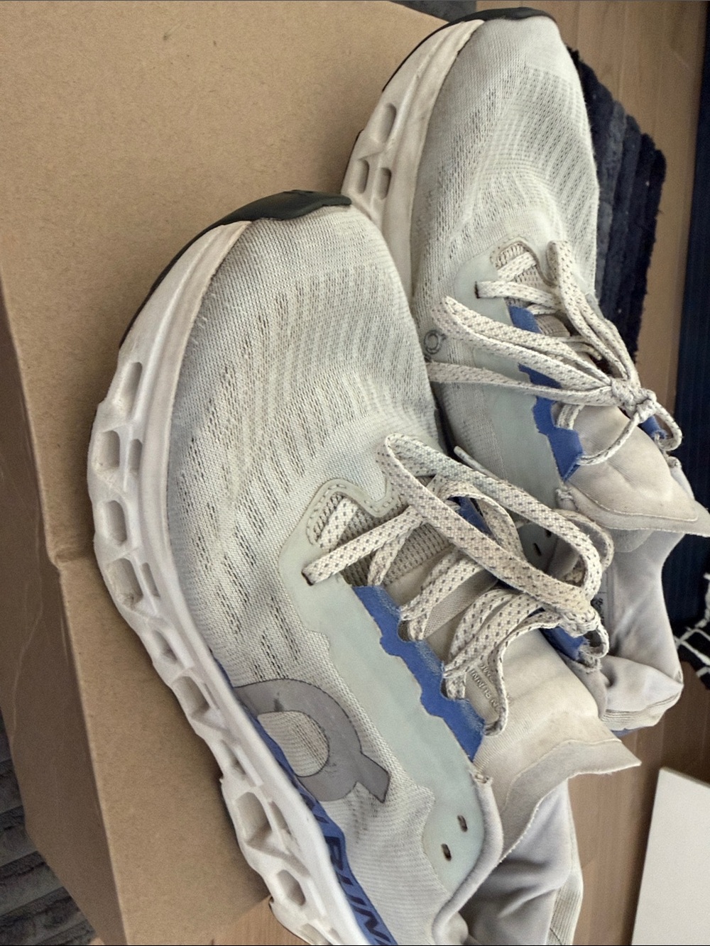 Kids Breathable White and Blue Mesh Sneakers